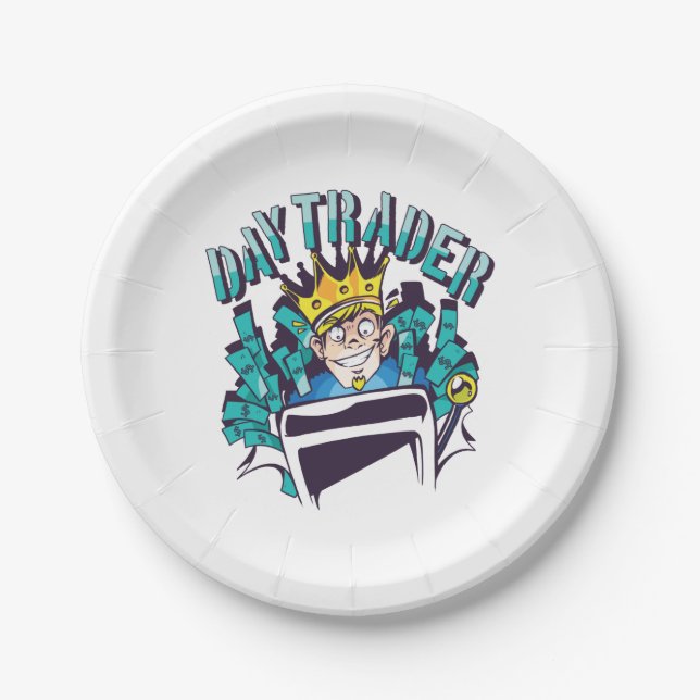 Day Trader Gift Idea Paper Plates (Front)