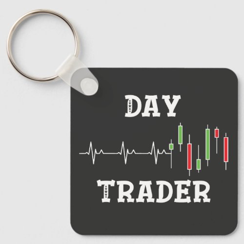 Day Trader Heart Beat  Keychain