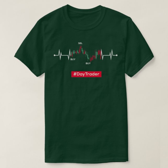 Day Trader Heartbeat Stock Market Forex Crypto Tra T-Shirt (Design Front)