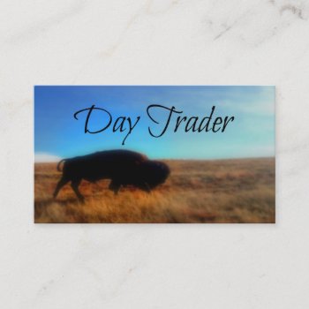 Day Trader Scenic Buffalo Background Business Card by businessCardsRUs at Zazzle