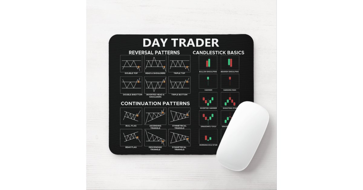 Day trader stock market investor chart candlestick mouse pad Zazzle