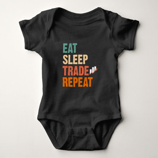 Day Trader Stock Market Trading Hobby Investor Baby Bodysuit (Front)