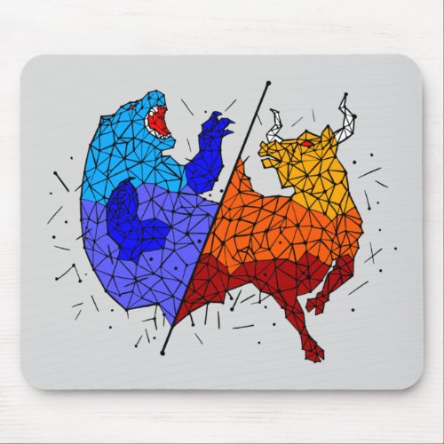 Day Traders Gift _ Bull and Bear Constellation Mouse Pad