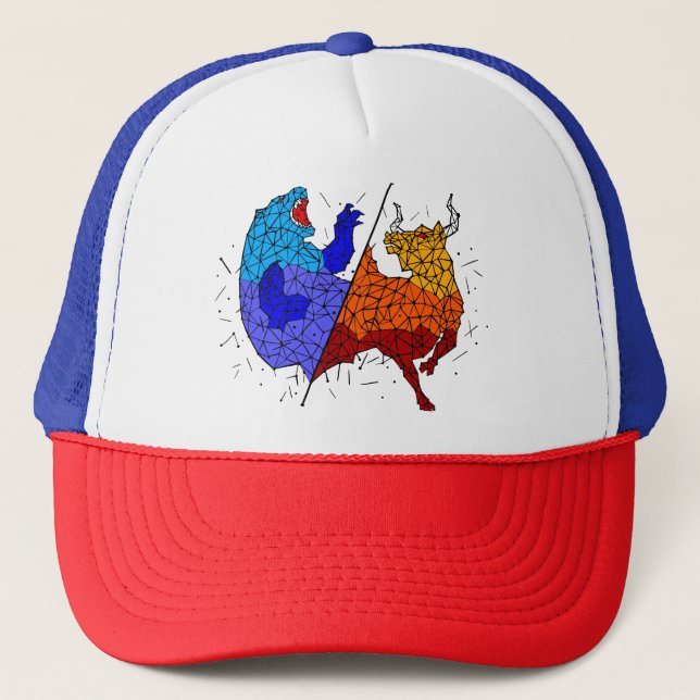 Day Traders Gift - Bull and Bear Constellation Trucker Hat (Front)