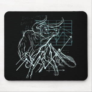 Day Traders Gift - Bull Stock market Mouse Pad
