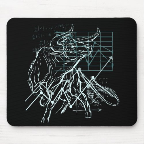 Day Traders Gift _ Bull Stock market Mouse Pad