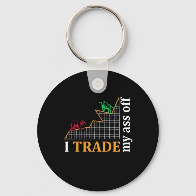 Day Trading Trader Stock Market Keychain (Front)