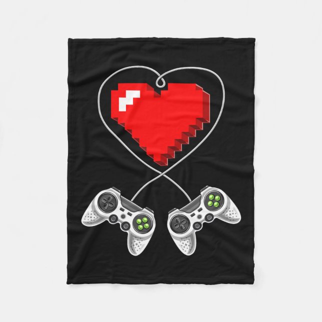 Day Video Game Controller Heart Gamer Gift Boys 1  Fleece Blanket (Front)