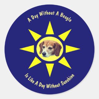 Day Without A Beagle Dog Lovers Classic Round Sticker
