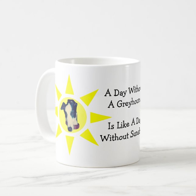 Day Without Greyhound Cute Dog Coffee Mug (Front Left)