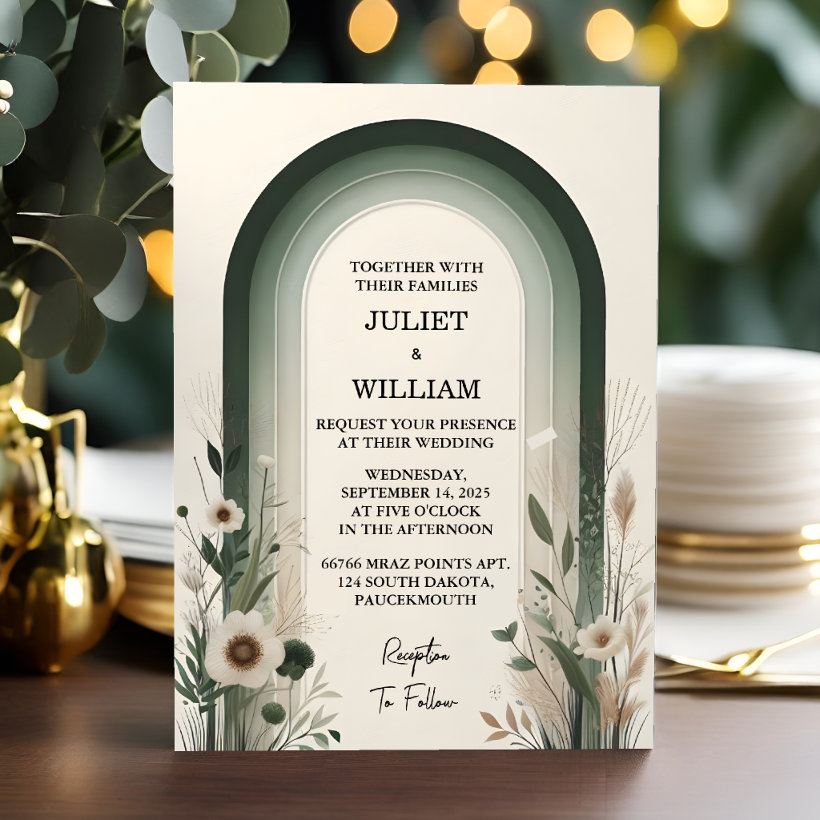 Day Wood Tree Forest Rustic Barn Farm Arch Wedding Invitation (Creator Uploaded)