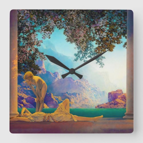 Daybreak 1922 by Maxfield Parrish Square Wall Clock