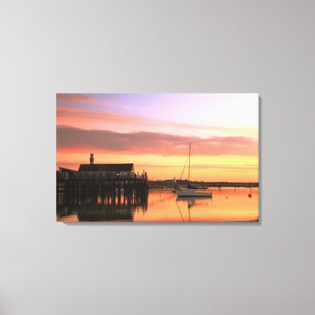 Daybreak at Provincetown Harbor Canvas Print (Front)