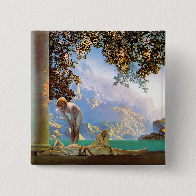 Daybreak - by Maxfield Parrish Pinback Button (Front)