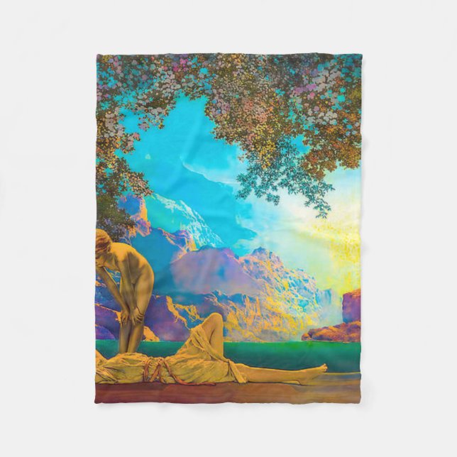 Daybreak Maxfield Parrish Fleece Blanket (Front)