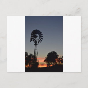 DAYBREAK & WINDMILL RURAL QUEENSLAND AUSTRALIA POSTCARD