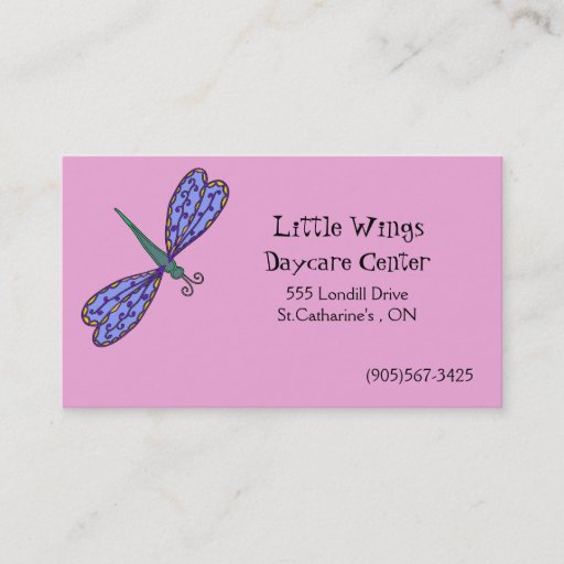 Customizable Daycare and Child Care Business Card - Dragonfly