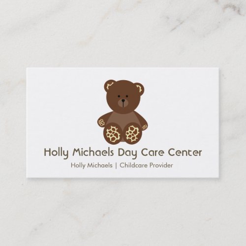 Daycare  Babysitter Bear Business Cards