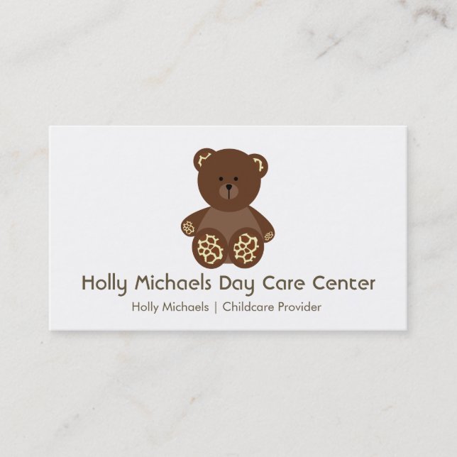 Daycare / Babysitter Bear Business Cards (Front)