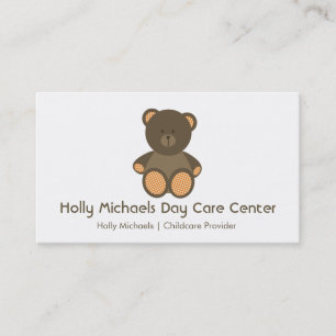 Daycare / Babysitter Bear Business Cards