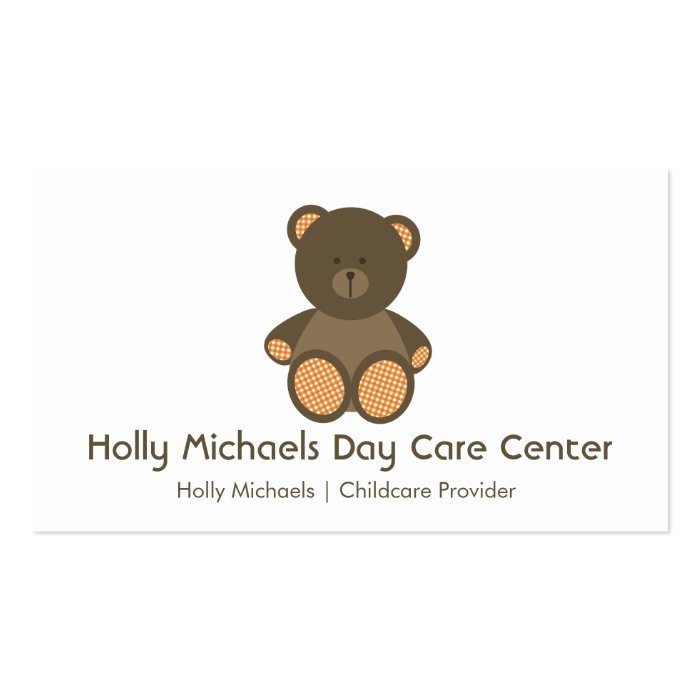 Daycare / Babysitter Bear Business Cards