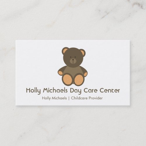 Daycare / Babysitter Bear Business Cards