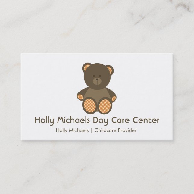 Daycare / Babysitter Bear Business Cards (Front)