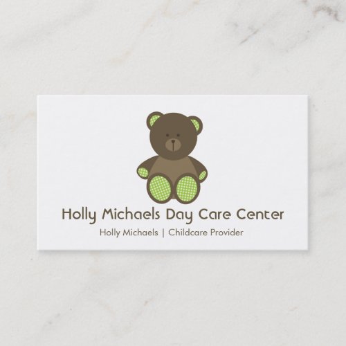 Daycare  Babysitter Bear Business Cards