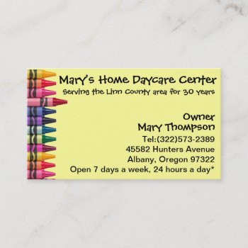 Daycare Babysitting Childcare Business Card by crystaldream4u at Zazzle