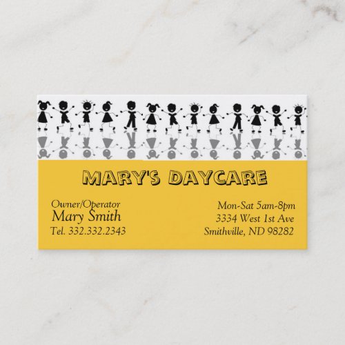 Daycare Buisness Card Business Cards