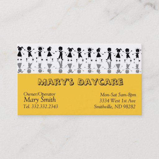 Customizable Daycare Buisness Card Business Cards
