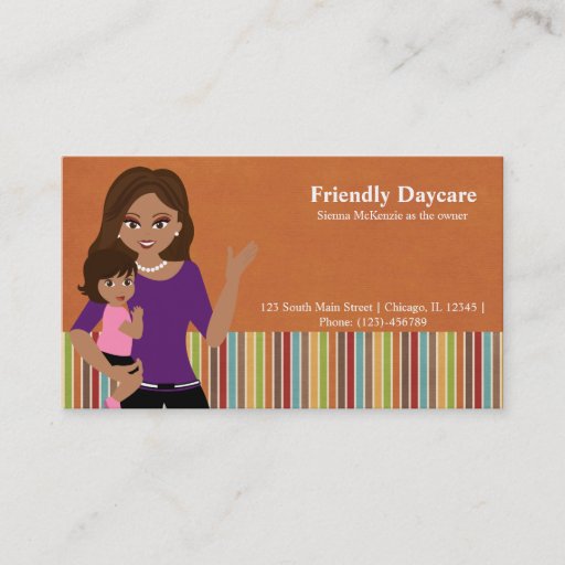 Customizable Daycare Business Card