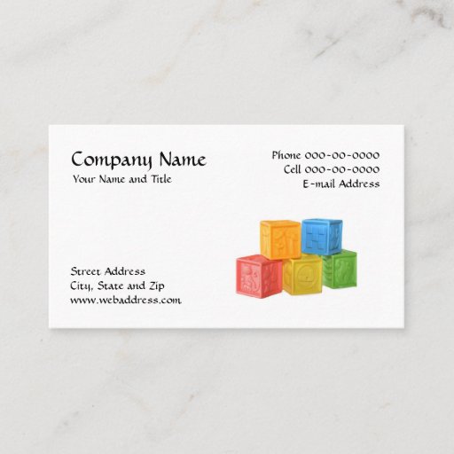 Customizable Daycare Business Card
