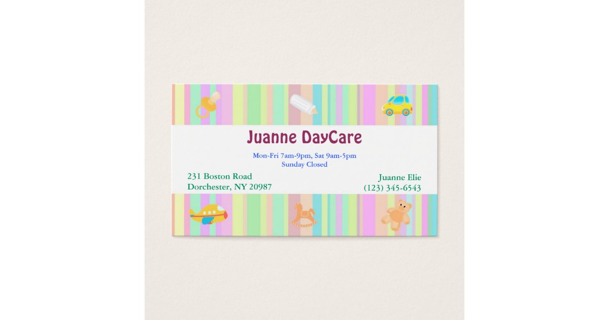 Daycare Business Card | Zazzle.com