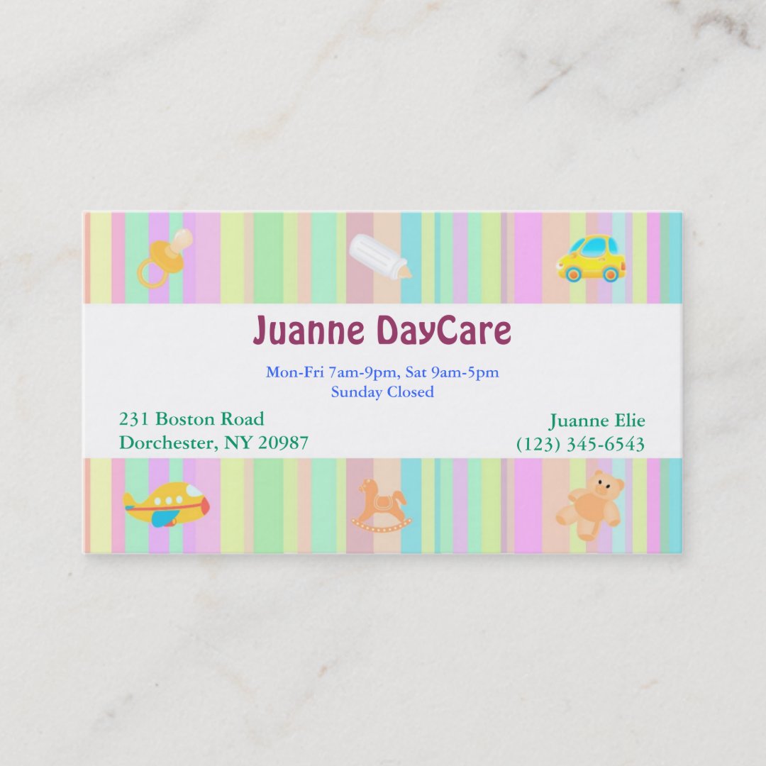 Daycare Business Card | Zazzle