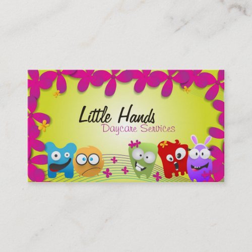 Daycare Business Card - Colorful Little Monsters