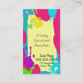 Daycare Business Card - Colorful Paint Hand Prints (Back)