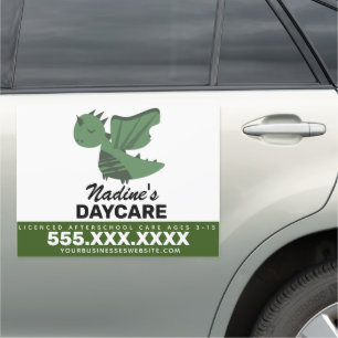 Daycare Business Dragon Fun Professional Car Magnet