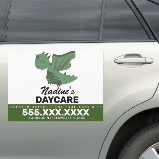 Daycare Business Dragon Fun Professional Car Magnet (In Situ)
