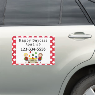 Daycare Business Preschool Logo Car Magnet