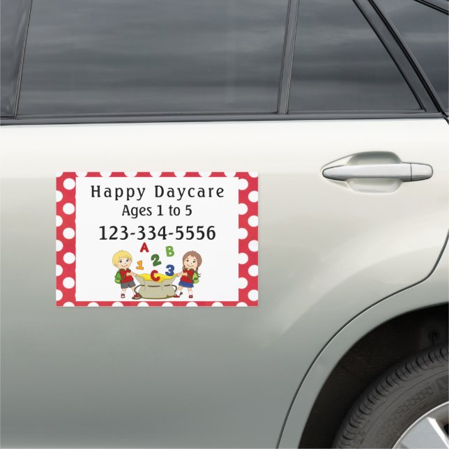 Daycare Business Preschool Logo Car Magnet (In Situ)
