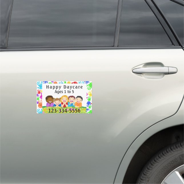 Daycare Business Preschool Logo Car Magnet (In Situ)