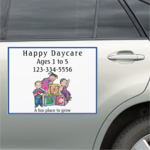 Daycare Business Preschool Logo Car Magnet