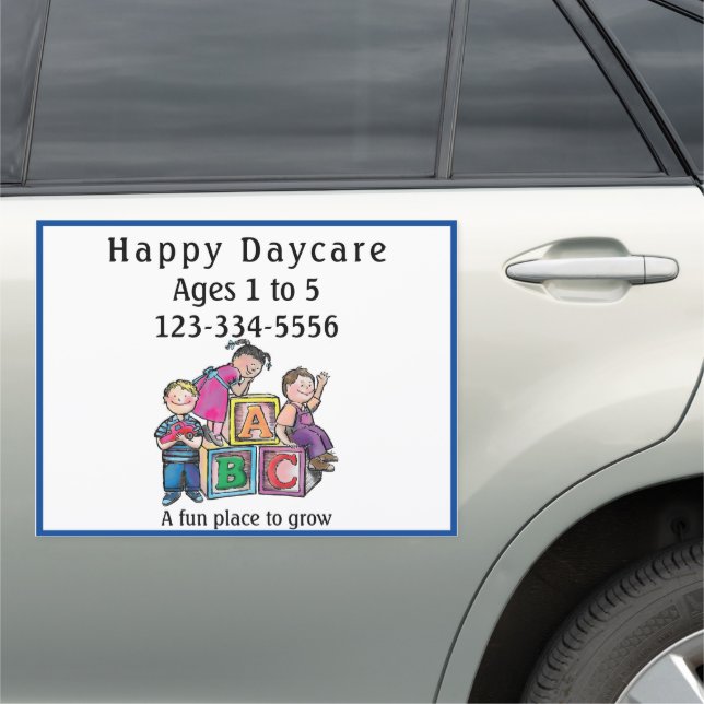 Daycare Business Preschool Logo Car Magnet (In Situ)
