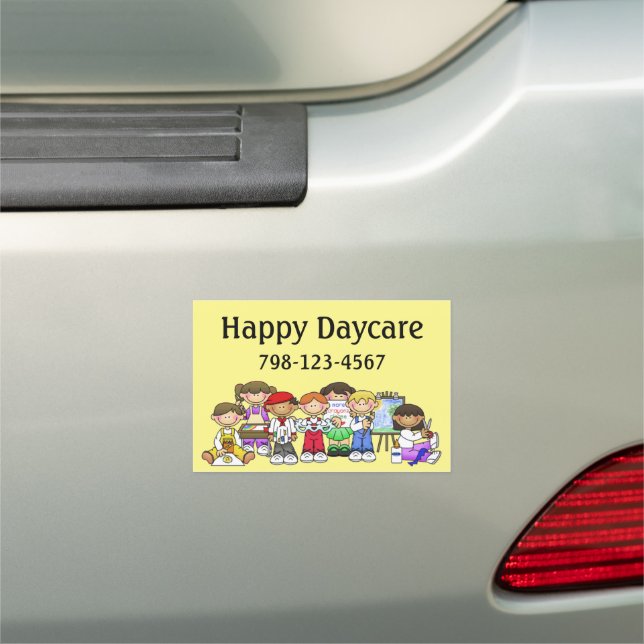 Daycare Car Bumper Magnet Affordable Advertisement (In Situ)