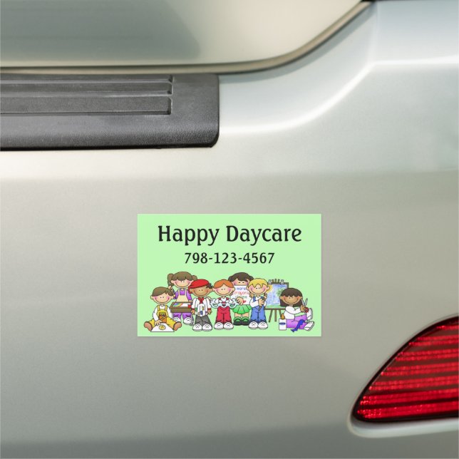 Daycare Car Bumper Magnet Affordable Advertisement (In Situ)