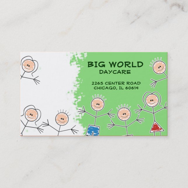 DAYCARE Child Care Babysitting Business Card (Front)
