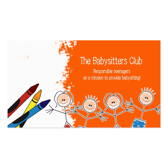 DAYCARE Child Care Babysitting Business Card