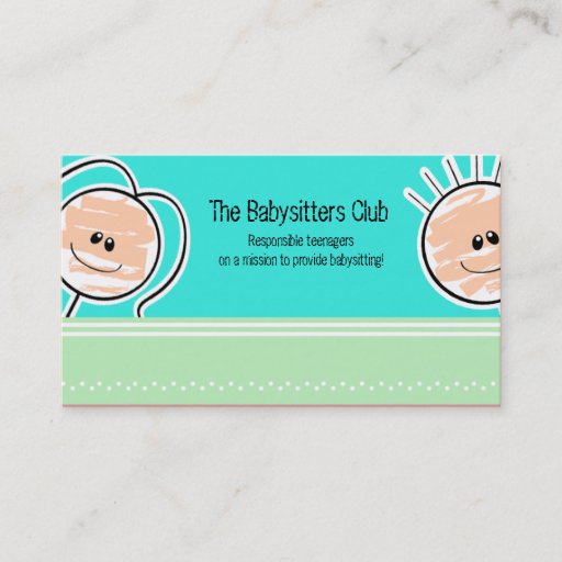 Customizable DAYCARE Child Care Babysitting Business Card
