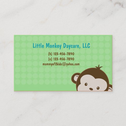 Daycare child care babysitting Mommy calling card
